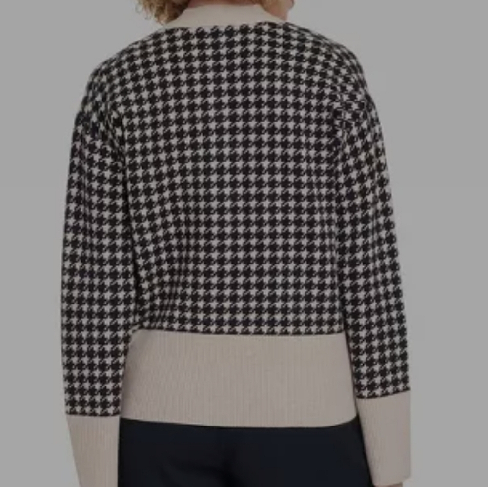 NWT Women's Medium Cozy Knit Houndstooth Cardigan Scottish, Tradition, Old Money - Picture 15 of 15